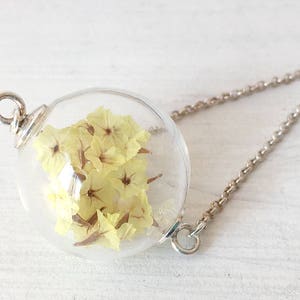 Girls yellow flower necklace long necklace image 1