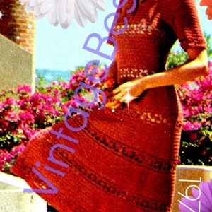 Dress CROCHET PATTERN 70s Summer Crochet Pattern Retro Ladies Crochet Pattern Sexy Openwork Motif • Watermarked PDF Pattern