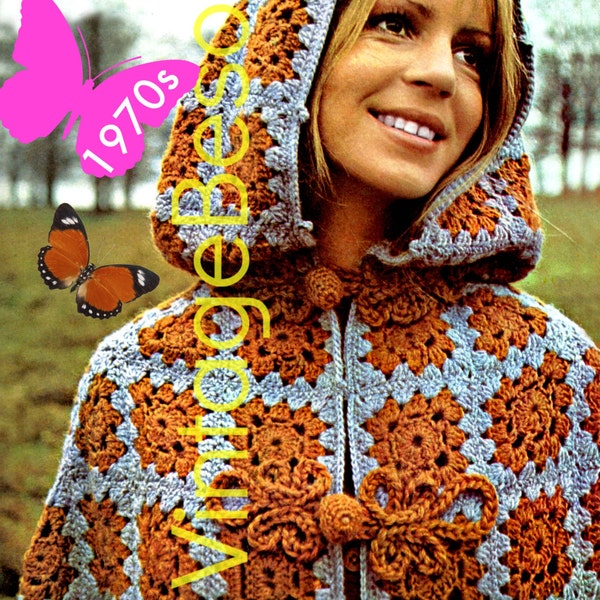 Killarney Cloaks • Vintage 1970s Hooded Cloaks Crochet Pattern • Capes for Mother Daughter • Cloak • Coat • Jacket • Watermarked PDF Only