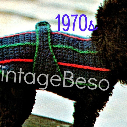 EASY Dog Coat Crochet Pattern Watermarked PDF Only 1970s Etsy