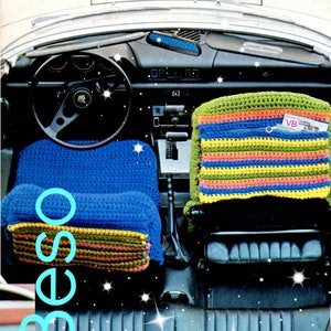 Vintage 1970s Car Seat Cover Crochet Pattern • 2 PAttERNs • Watermarked PDF Only • Afghan Crochet Throw • Auto Blanket • Rug