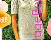 Ladies Crochet Dress Pattern Digital Pattern Vintage 1960s Crochet Dress VintageBeso PDF Pattern PDF Pattern