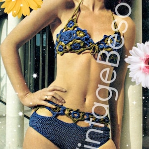 Bikini Swimsuit Sunflowers Pattern Cupless Waist Sexy Swimming