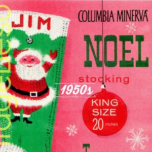 Christmas Stocking KNITTING Pattern • Vintage 1950s &quot;Jim&quot; Noel Stocking Pattern • Columbia Minerva • Watermarked PDF Only