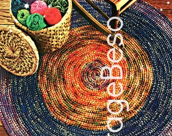 Vintage 1970s Round Rug Crochet Pattern • Easy Retro Design (PDF Pattern)