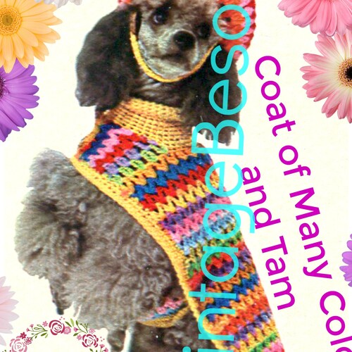 EASY Dog Coat Crochet Pattern Watermarked PDF Only 1970s Etsy