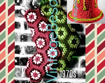 Easy Stocking and Bell Crochet Pattern Vintage 70s • Christmas Bell Crochet Pattern • Retro 60s Xmas Bell Ornament • Watermarked PDF Only