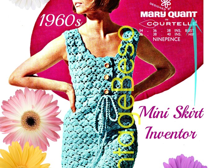 Dress Crochet Pattern Sleeveless Scoopneck Famous Designer Vintage
