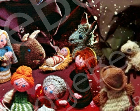 Nativity Crochet Pattern • Instant Download • PDF • Vintage Christmas Nativity • Christmas Decorations 1970s • Digital Pattern