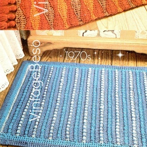 2 EASY Rug Crochet Patterns • Home Crochet Patterns • 1970s Rug Crochet Pattern • Bohemian Decor Vintage Patterns • Watermarked PDF Only