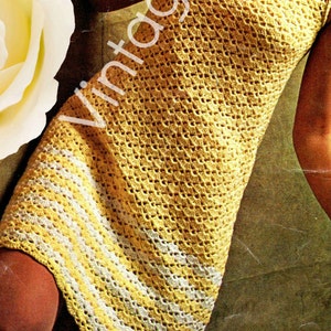 2 Crochet Patterns • Vintage 1960s EASY Dresses Crochet Pattern Make Sherbert Striped Party Dress + BAND Dress • Watermarked PDF Only