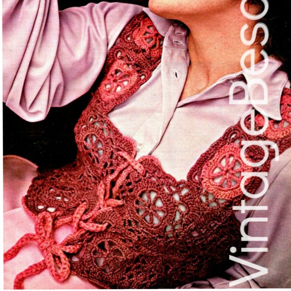 Vest Crochet PATTERN • Vintage Bolero • Granny Square • Victorian • 1970s Vest • Vintage Crochet Pattern Bolero • Watermarked PDF Only