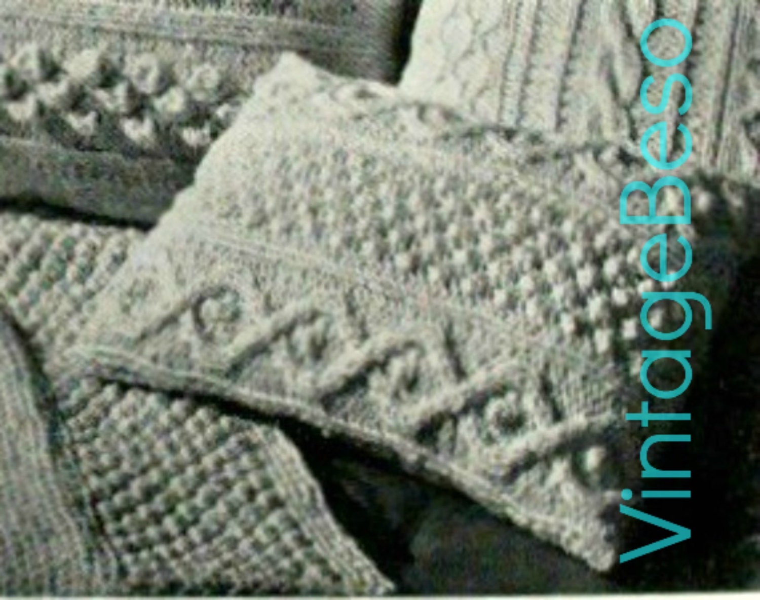 5 Patterns 1960s KNIT Pattern Aran Afghan Blanket 4 Etsy