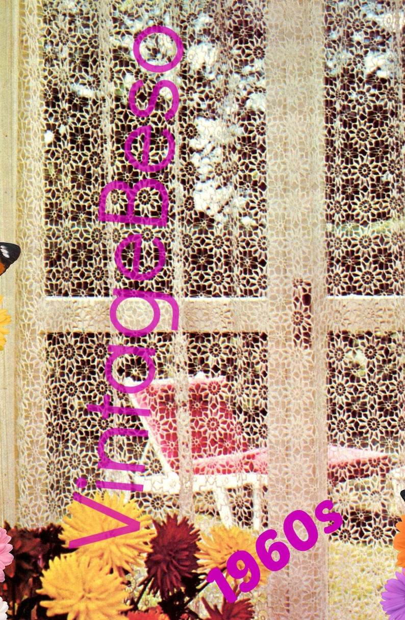 Flower Lace Curtains Crochet Pattern Instant Download Pdf Etsy