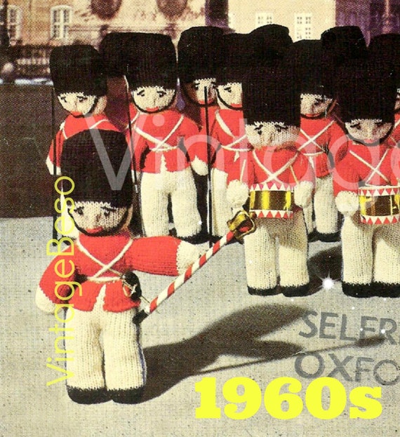 British Royal Guard Knitting Pattern • Vintage 1960s • Royal Guard Doll KNITTING Pattern was promotion at Selfridges • Watermarked PDF Only