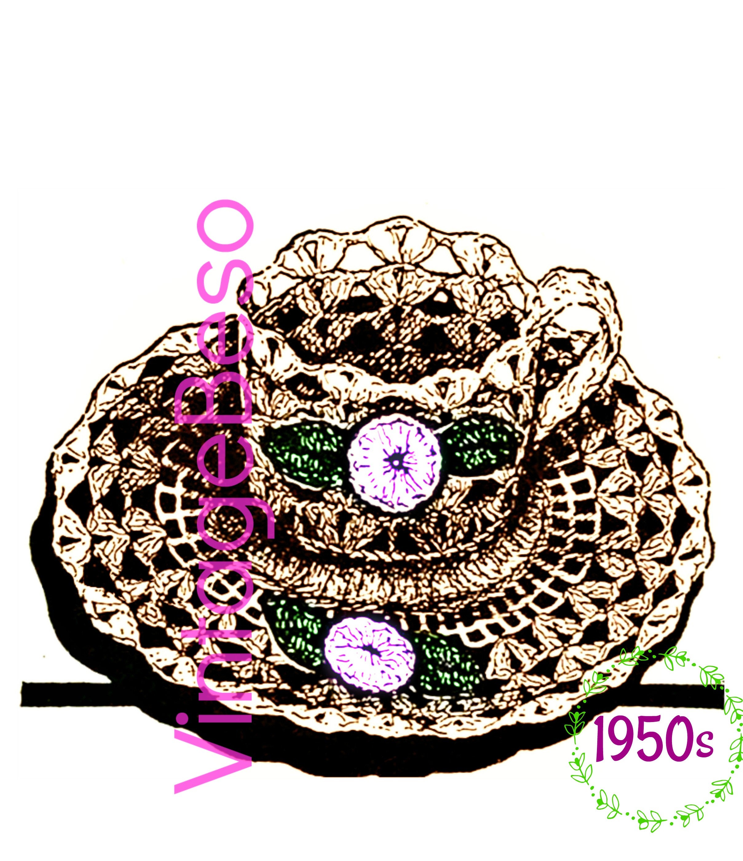 Cup and Saucer CROCHET Pattern Vintage 1950s Tea Cup Crochet Etsy