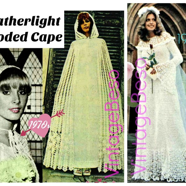 CLOAK Crochet Pattern • 1970s Vintage Hooded Cloak + FREE Pattern • Cape Pattern • Shawl • Cape • Bohemian Clothing • Watermarked PDF Only