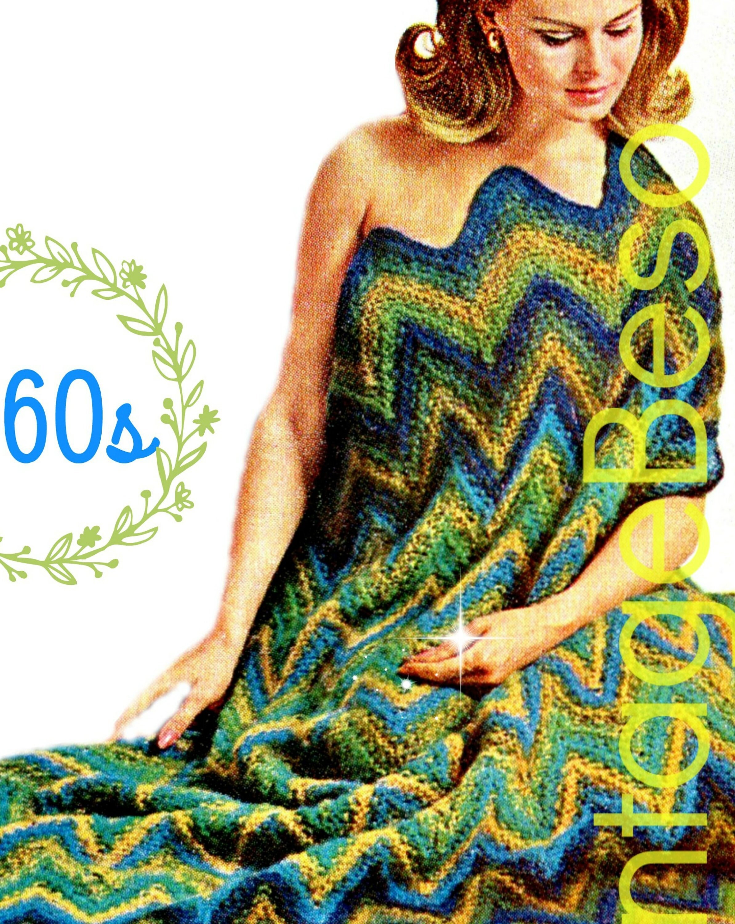 Afghan KNITTING Pattern Vintage 1960s Afghan Knitting Etsy