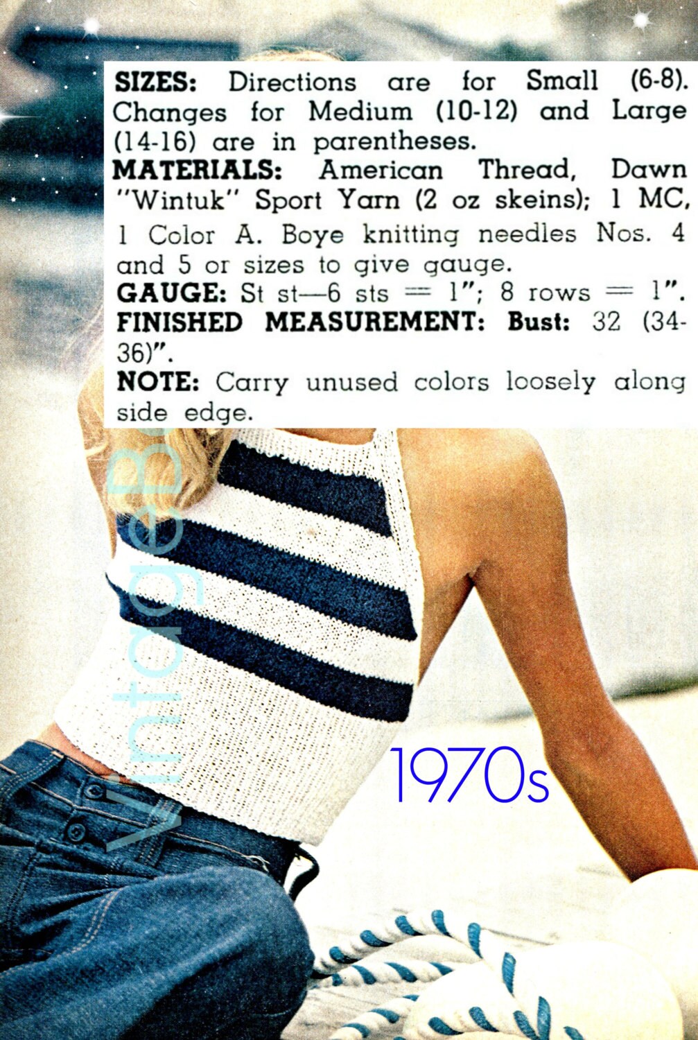 3 Knitting Patterns Vintage 1970s Halter Top KNITTING | Etsy