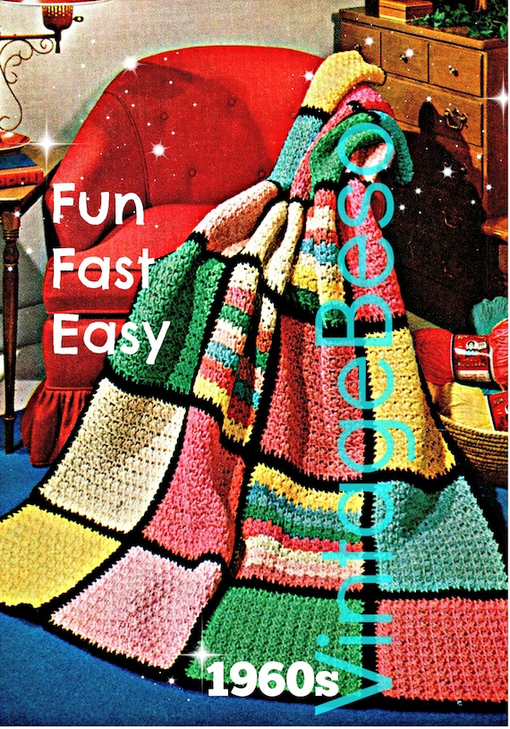 Afghan Crochet Pattern • Beginner Quick Easy Crochet Pattern • Bedspread Pattern Fast Fun • Watermarked PDF Only