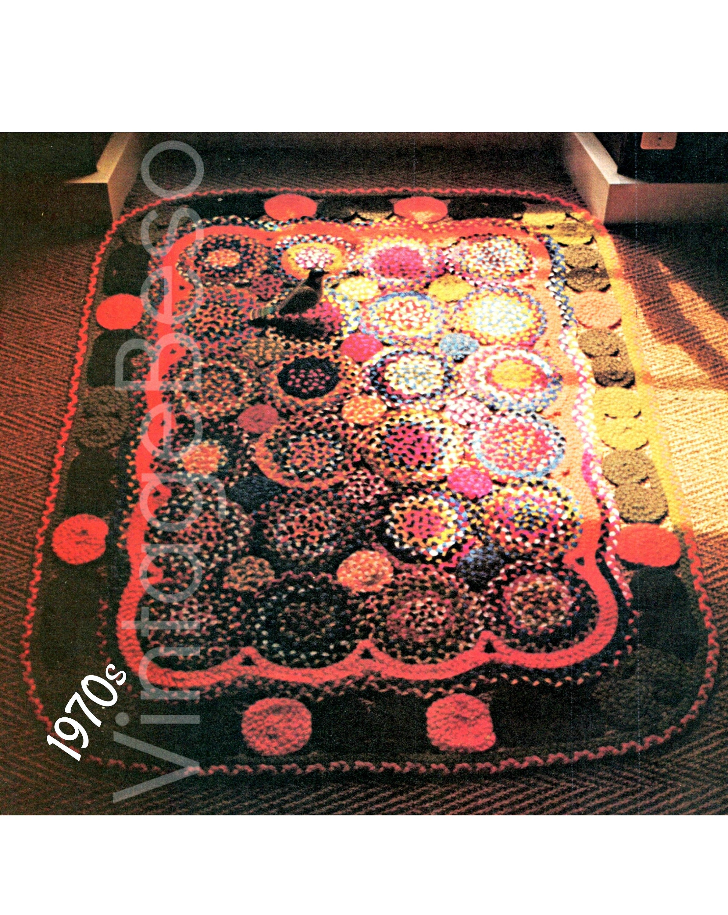 Circle Braided Rug Pattern 1970s Craft Pattern For Rugmaking