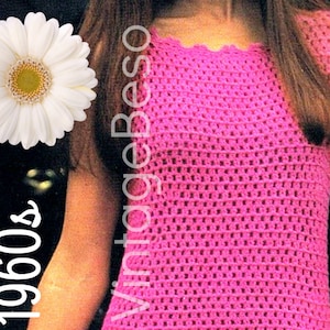 1960s Crochet Dress Pattern: Retro Summer Festival Dress (Watermarked PDF)