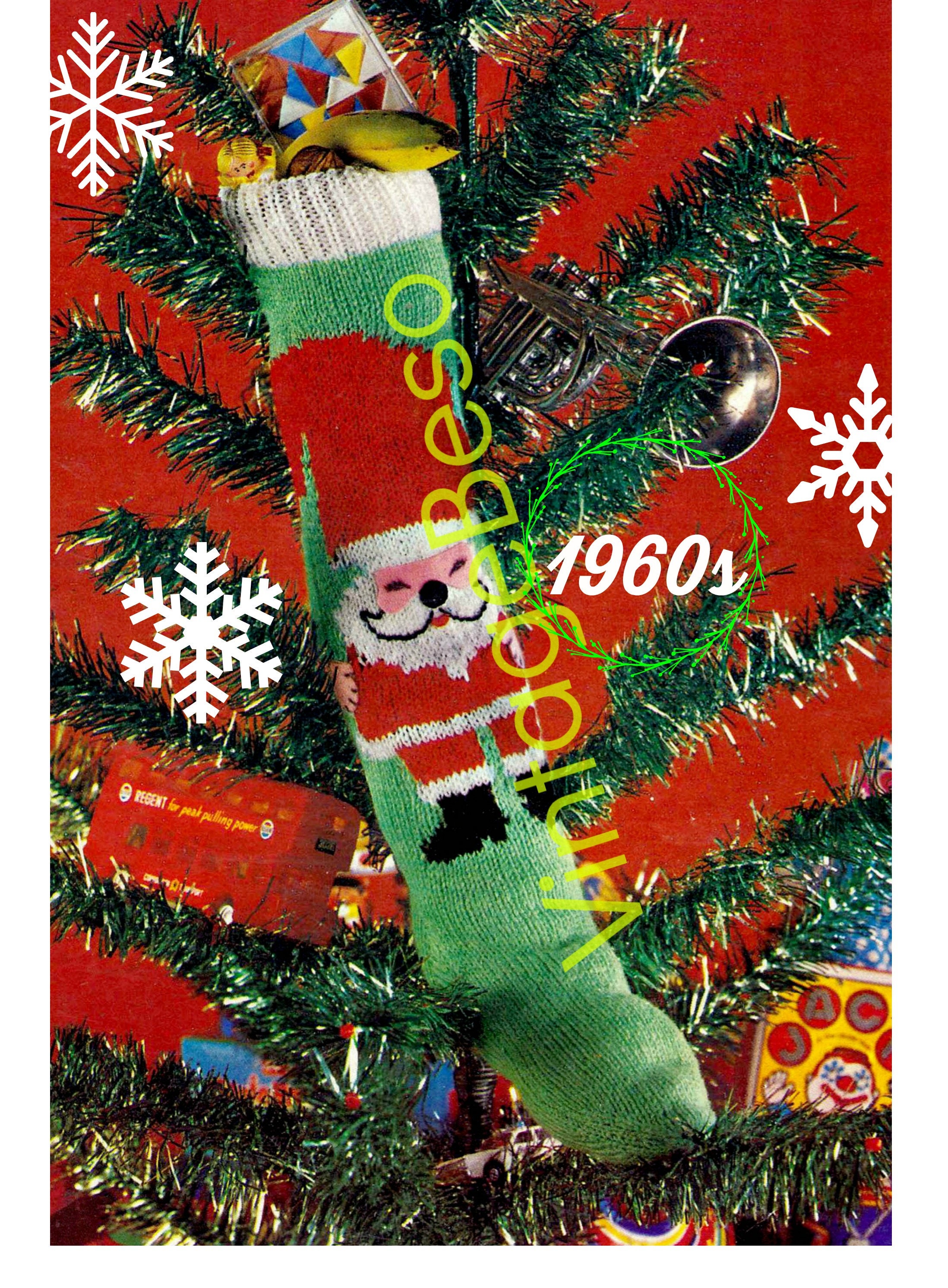 Vintage 1960 S Christmas Knit Stocking Pdf Uk