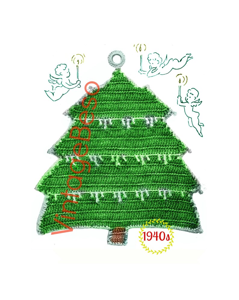 Download DIGITAL PATTERN Christmas Tree Potholder Crochet Pattern | Etsy