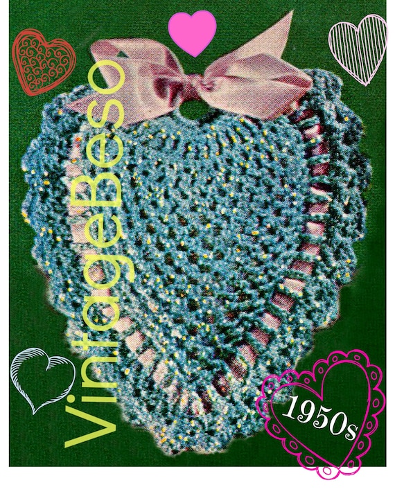 Heart CROCHET Pattern • Retro 1950s Pin Cushion • PDF Pattern • Vintage Valentine's Day • Watermarked PDF Only • Home • Gift