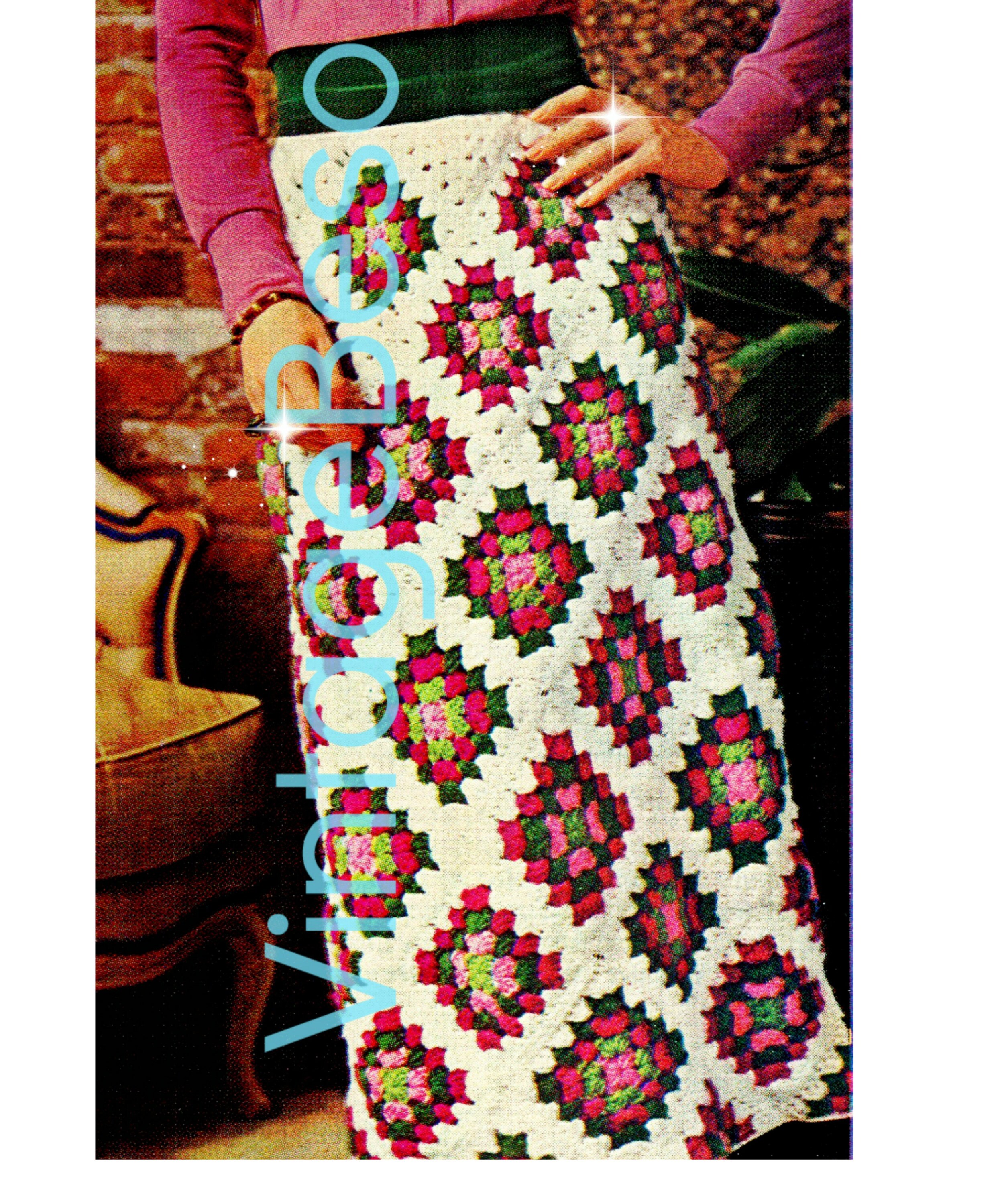Skirt CROCHET PATTERN 1970s Retro Ladies Granny Square Skirt Etsy