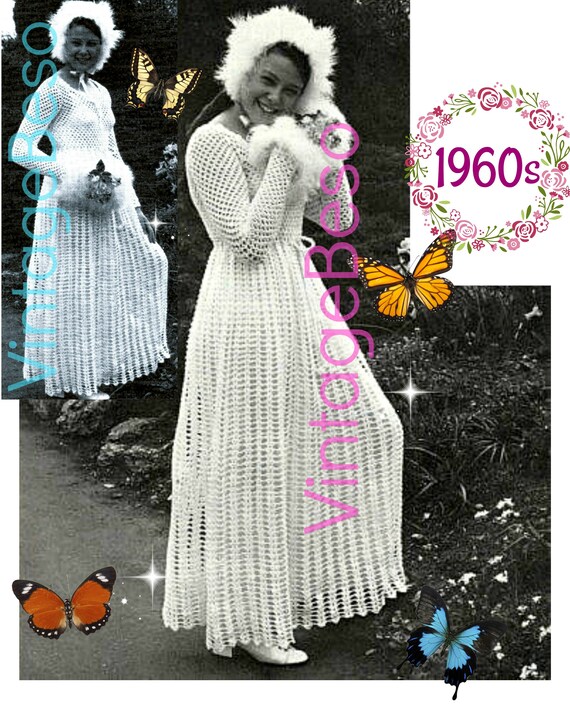 Wedding Dress Crochet Pattern Vintage Maxi Dress Crochet Etsy