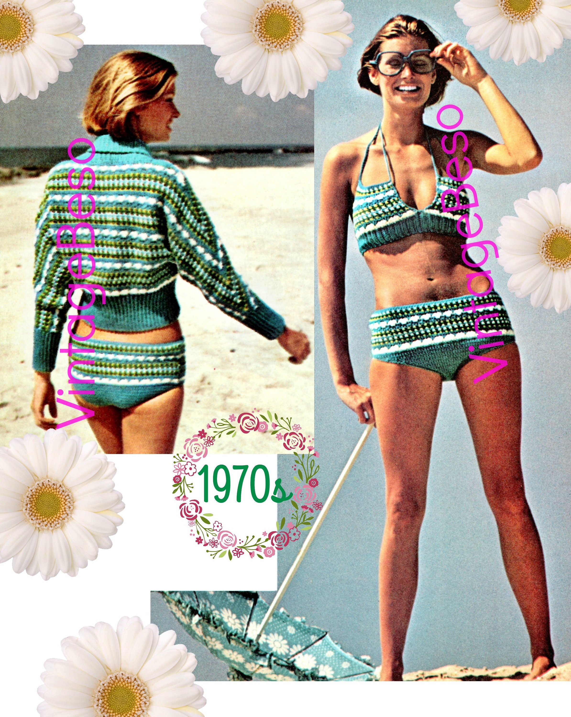 Crocheted Two Piece Suit Dress PDF Pattern
