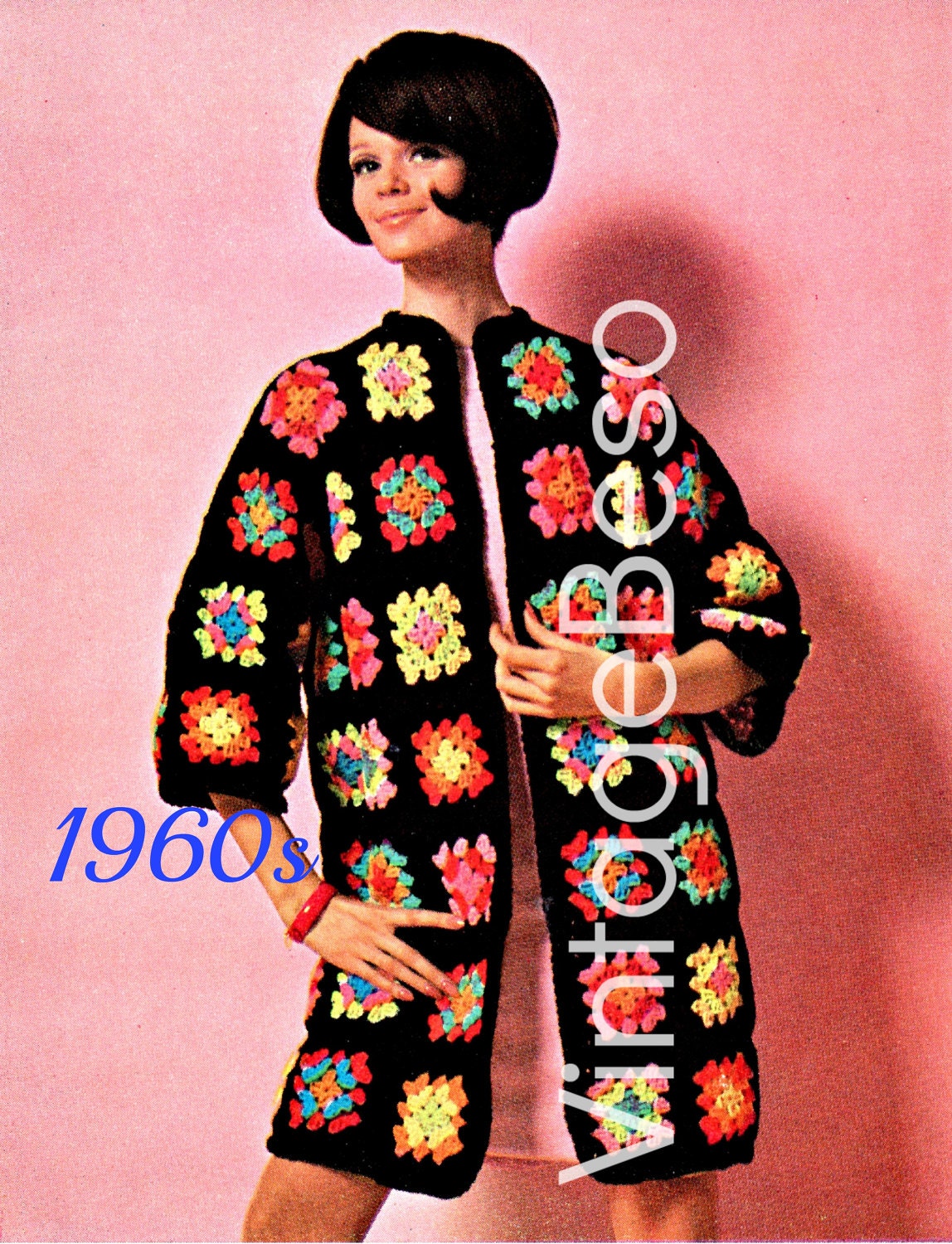 Boho granny square coat best sale