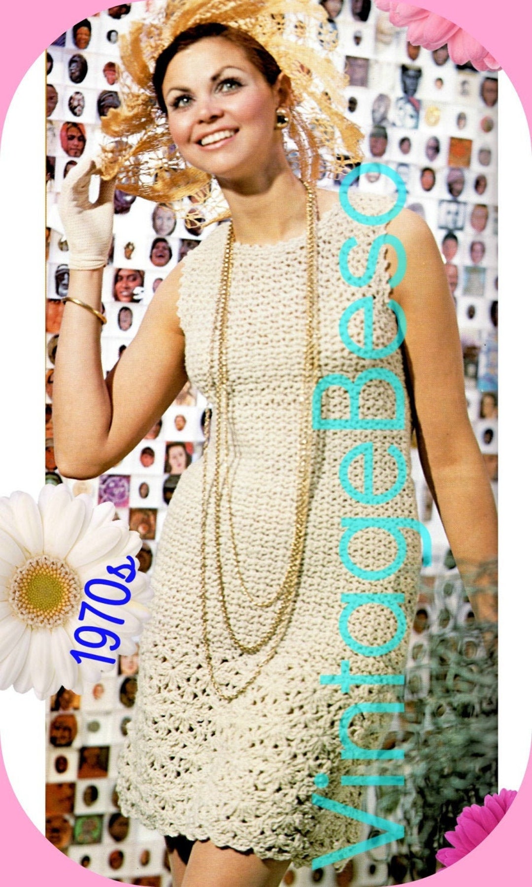 Dress Crochet Pattern 1970s Vintage Sleeveless Dress Tea - Etsy