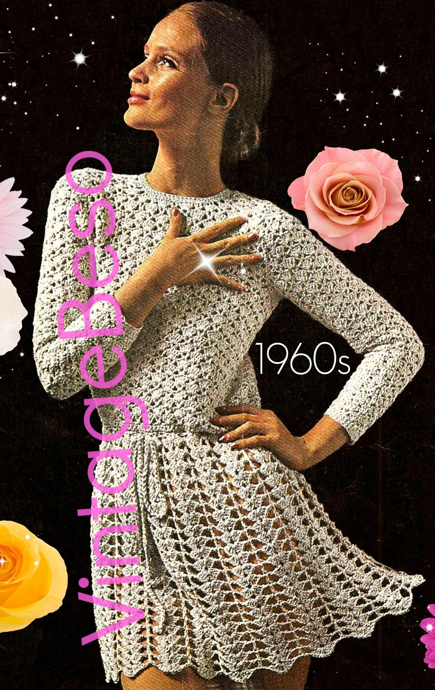 Long Sleeve Dress Crochet Pattern • Vintage 1960s Crochet Dress