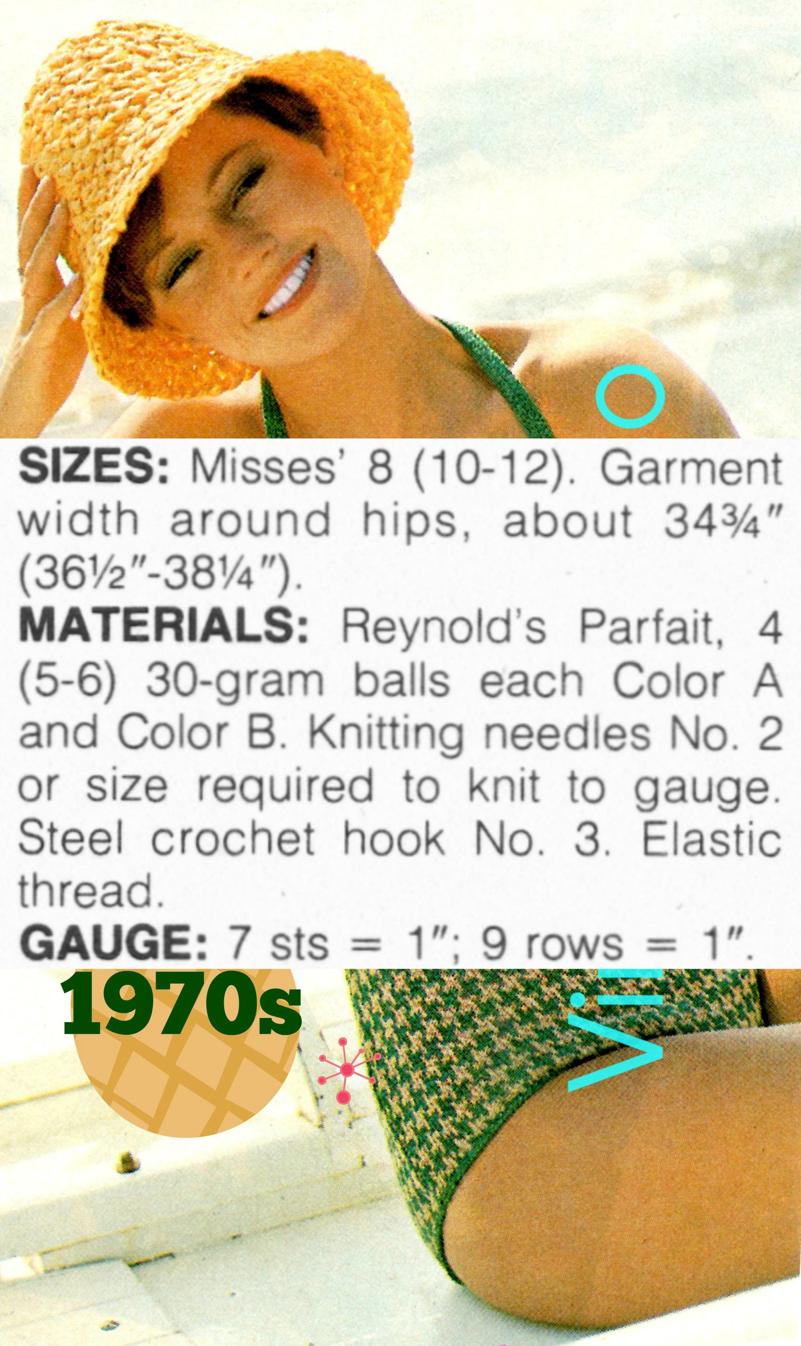 Checkered Bathing Suit KNITTING Pattern Digital Pattern Etsy