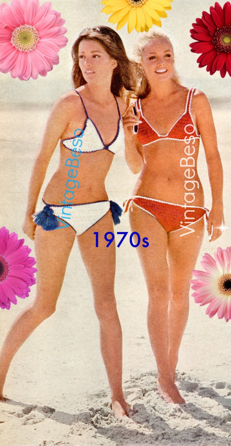 Bikini Crochet PATTERN Vintage 1970s Tassel Bikini and Tied Etsy