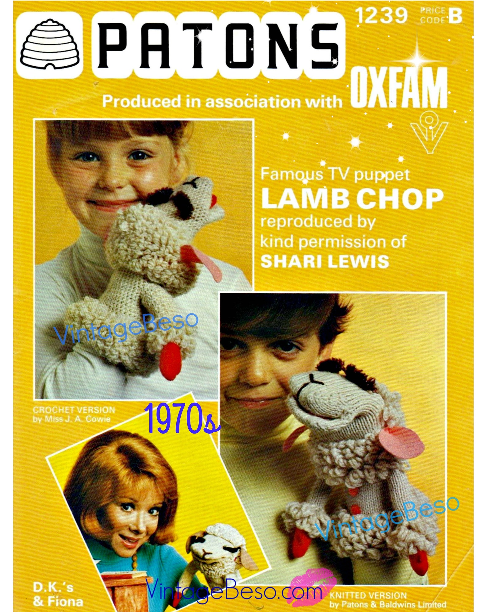 Vintage Lamb Chop BOTH Crochet Knitting Lamb Chop Pattern Etsy