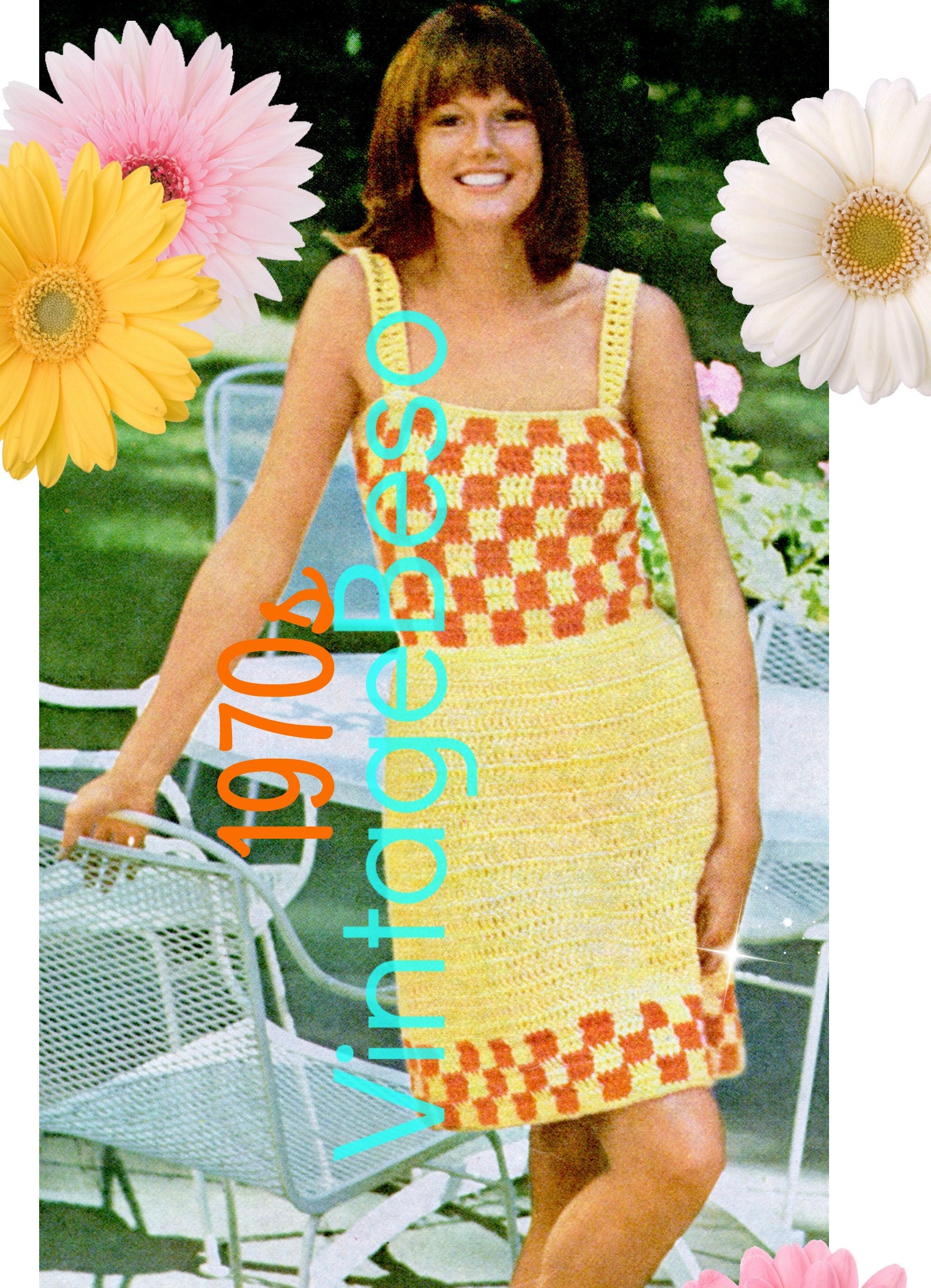 Summer Dress Crochet PATTERN Vintage 1970s • Simple to Make • Ladies ...