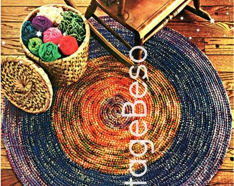 Vintage 1970s Round Crochet Rug Pattern • Easy Retro Design (PDF Pattern)