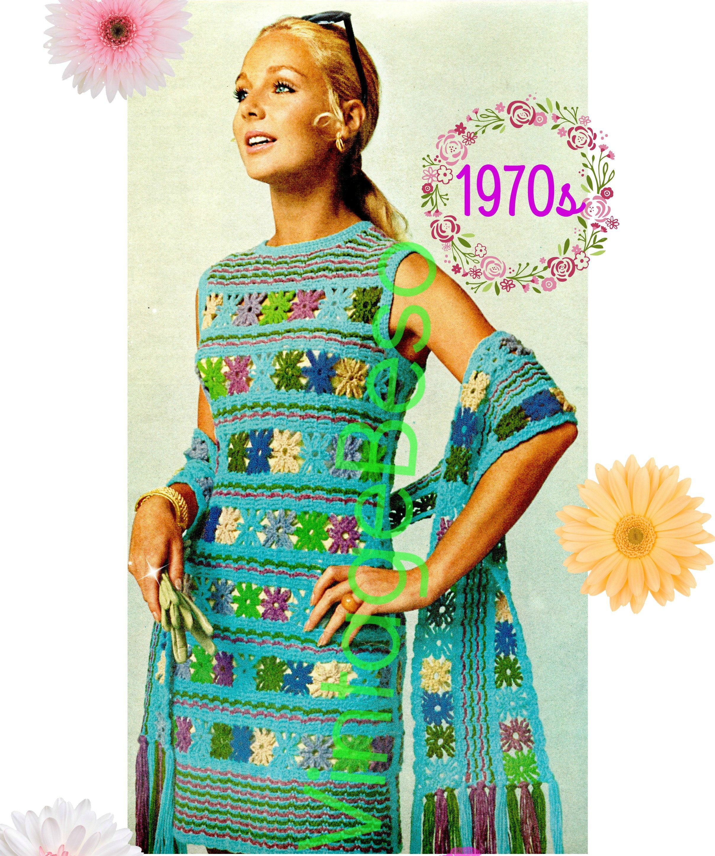 Dress CROCHET Pattern Vintage 1970s EASY to CROCHET Pattern Etsy