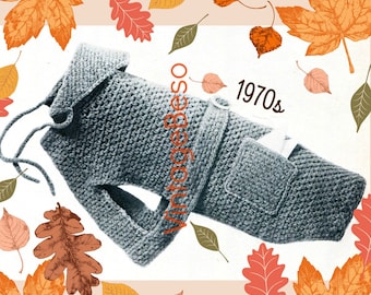 EASY Dog Coat Crochet Pattern • Vintage 1970s Pampered Dog Coat Crochet Pattern • Dog Sweater • Watermarked PDF Only