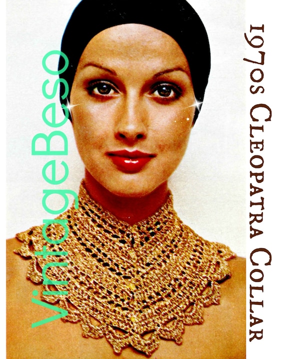 CLEOPATRA COLLAR Crochet Pattern • 1970s Super Short Egyptian Costume Jewelry Statement Piece • Watermarked PDF Only