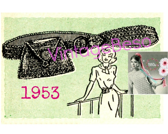 Belt with Attached Coin Purse • Vintage 1950s Crochet PATTERN • First Fanny Pack • Quick • Easy to Make Pouch • Watermarked PDF Only