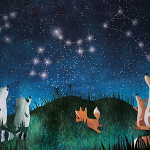 The Constellations Print| Print 21x30 | Fantasy illustration | Fantasy art | Wall Decor | Magical illustrations | Nursery art
