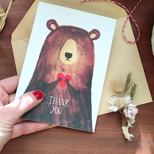 Carte de vœux A6 | Carte de remerciement | Carte animaux | Papeterie