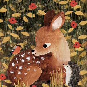 Fawn & friends print | Print 21x30 | Fantasy illustration | Fantasy art | Wall Decor | Magical illustrations | Nursery art | Wall art