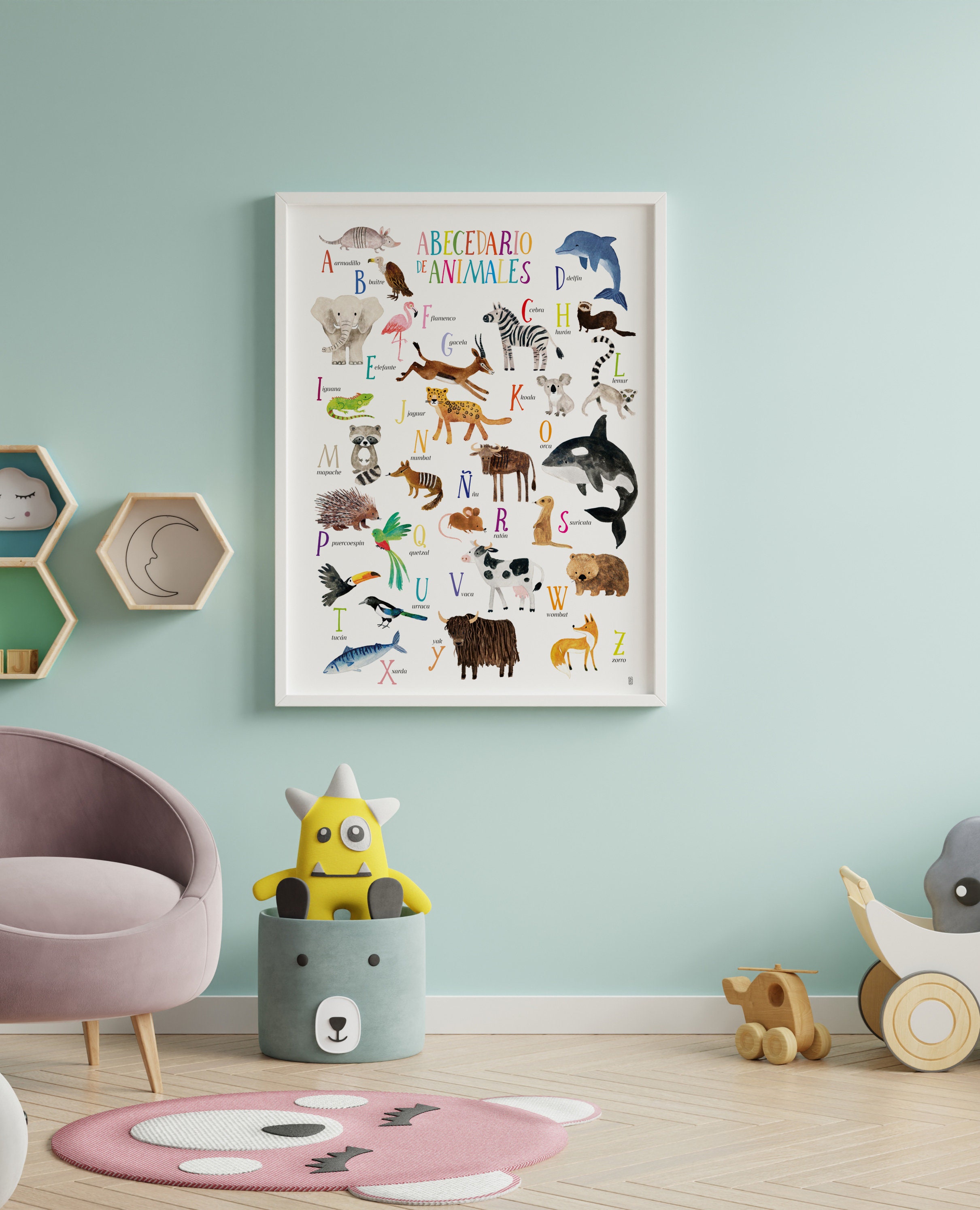 Z Animals Animal Animal Decor A Alphabet Etsy Children Poster Poster - to 50x70