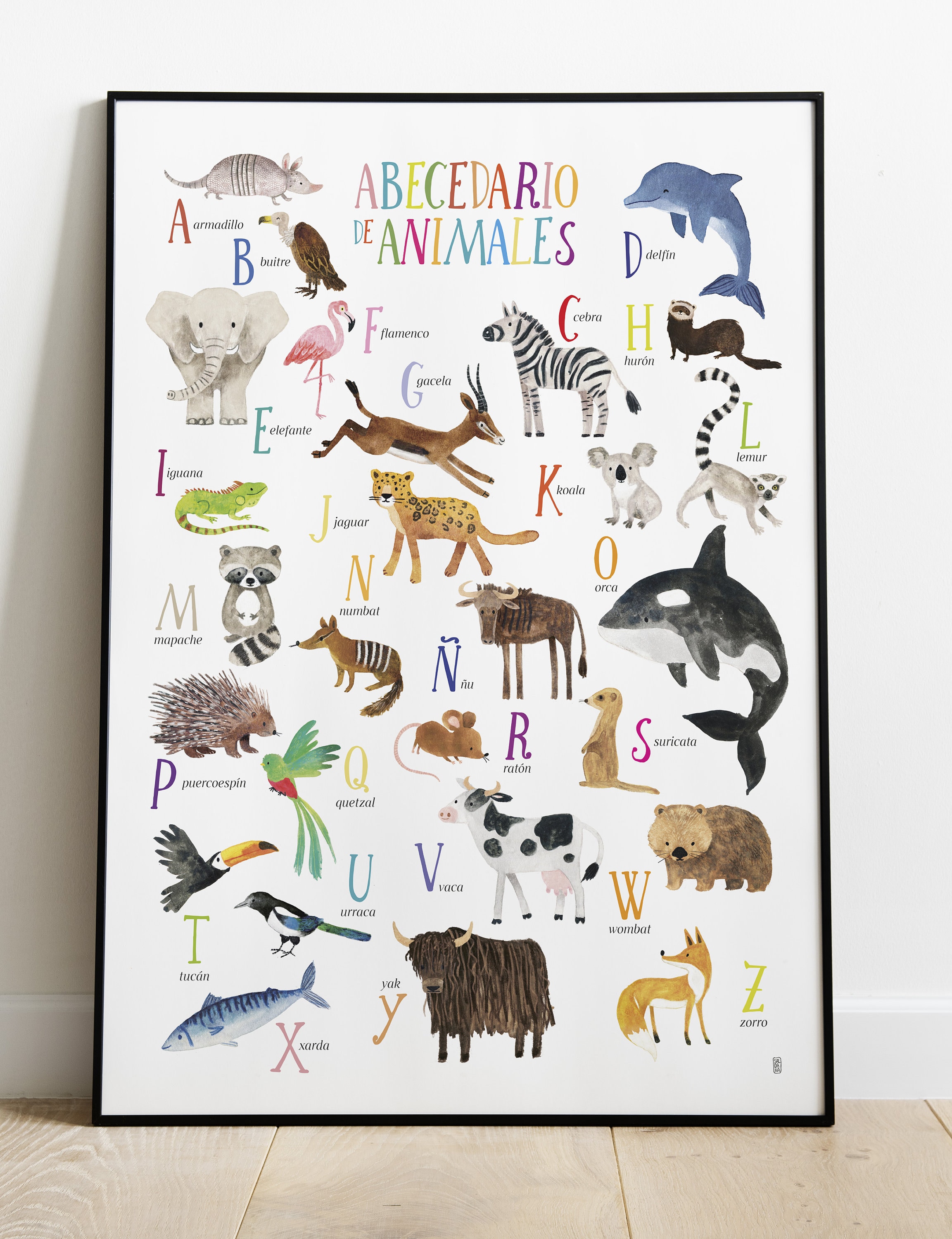 Poster Géant plastifié : ABCdaire  Плакаты с алфавитом, Животные алфавит,  Идеи для обустройства класса