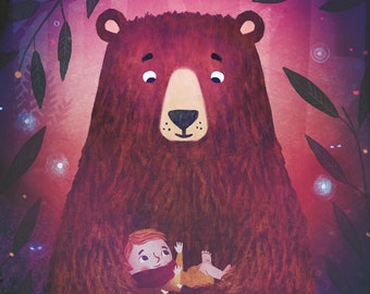 The Baby Illustration | Print 21x30 | Animal illustrations | Fantasy illustration | Forest Illustrations | Decor |  Nursery Art